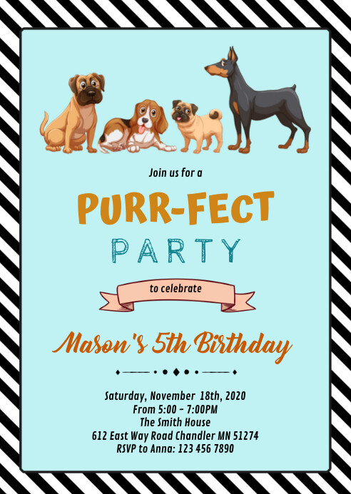 Modele Invitation De Fete D Anniversaire De Chien Mignon Postermywall Modele Invitation De Fete D Anniversaire De Chien Mignon Postermywall