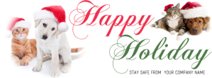 Cute Dog Cat Merry Christmas Facebook Banner template