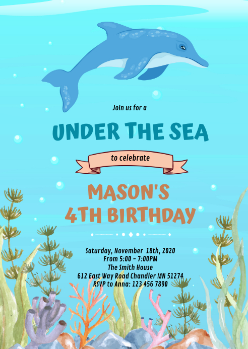 Modele Theme De La Douche D Anniversaire De Dauphin Mignon Postermywall