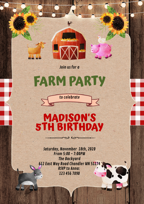 Modele Invitation A Une Fete A Theme Ferme Mignonne Postermywall Modele Invitation A Une Fete A Theme Ferme Mignonne Postermywall