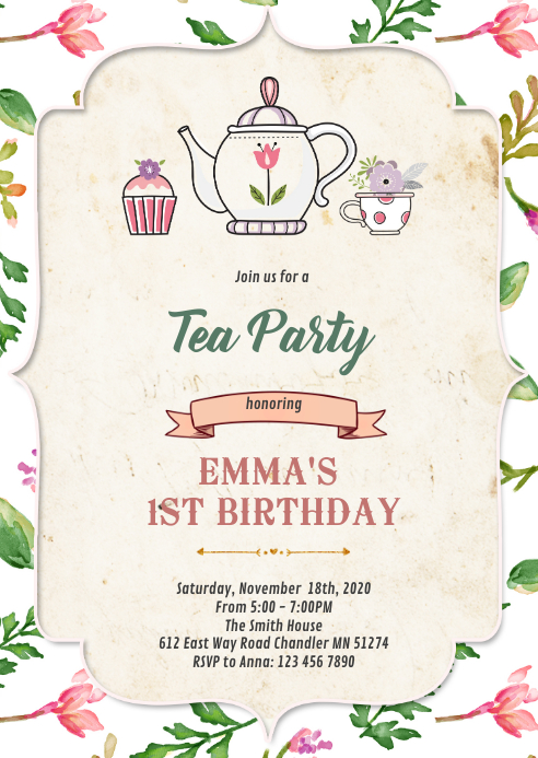 Garden Tea Party Invitations