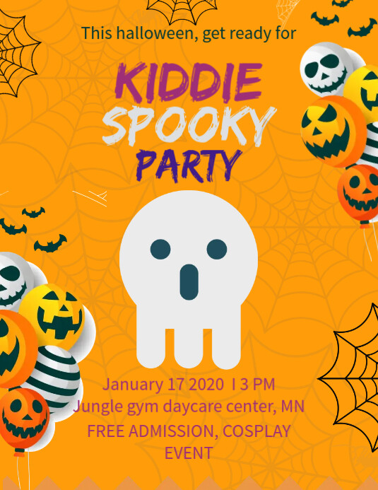 Cute Halloween Kids Party Poster Template PosterMyWall