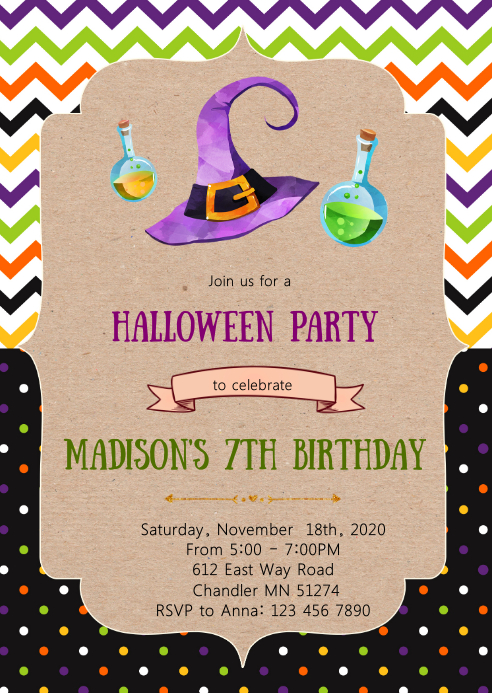 Modele Mignon Halloween Sorciere Invitation Invitation Postermywall Modele Mignon Halloween Sorciere Invitation Invitation Postermywall