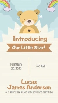 Cute Illustrative Baby Announcement Flyer Instagram Reel template