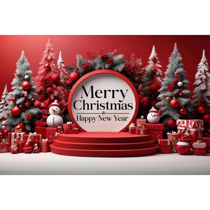 Cute Joyful Merry Christmas & Happy New Year Instagram Post Template ...