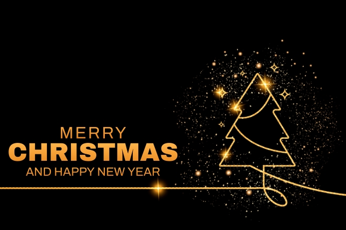 Cute Merry Christmas And Happy New Year Banner 4 × 6 Fuß template