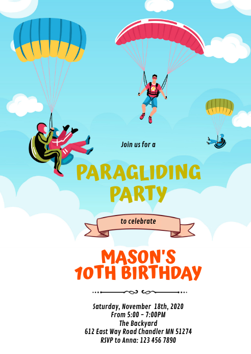 Modele Invitation D Anniversaire De Parapente Mignonne Postermywall Modele Invitation D Anniversaire De Parapente Mignonne Postermywall