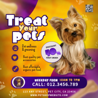 สีส้ม Pet Shop Promotion Instagram Post Template