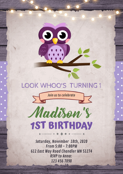 Owl Invitation Template