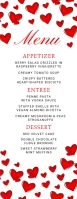 Cute Red Hearts Valentines Day Menu Meia página - Letter template