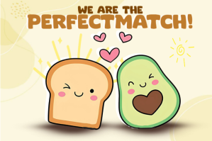 Cute Sandwich and Avocado Etichetta template