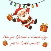 White Christmas Santa Greeting Instagram Post Template