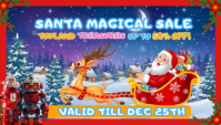 Cute Santa Christmas Sale, Party & Gift Drive Flyer Template Business Card