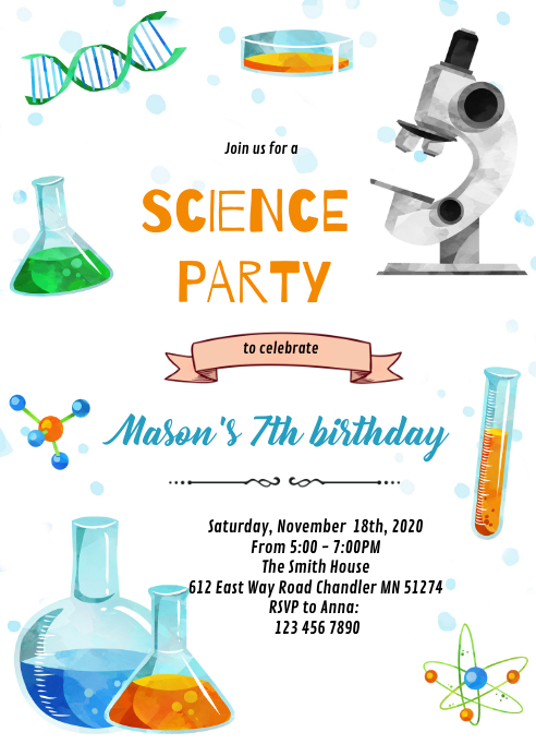 Modele Invitation A Une Fete Scientifique Mignonne Postermywall Modele Invitation A Une Fete Scientifique Mignonne Postermywall