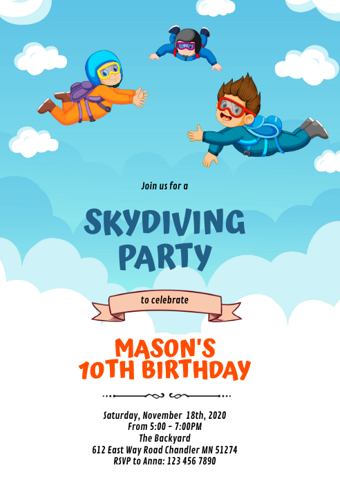 Modele Invitation D Anniversaire De Parachutisme Mignon Postermywall Modele Invitation D Anniversaire De Parachutisme Mignon Postermywall