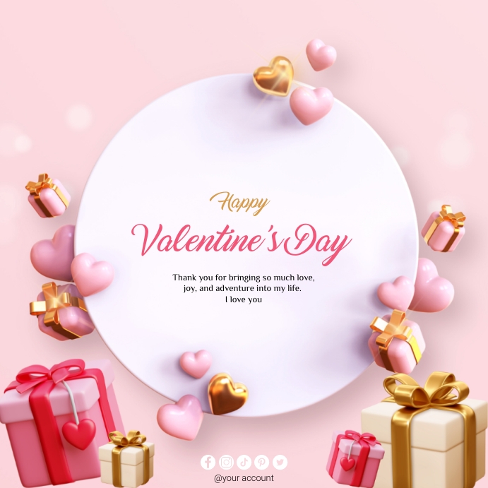 Copy of cute valentine day card template free downloa | PosterMyWall