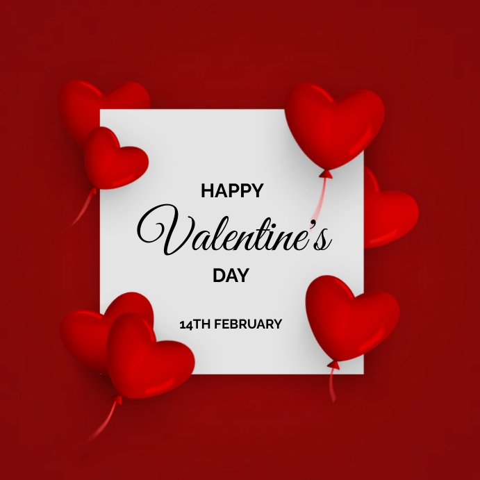 Cute valentines day background with hearts Instagram Post template