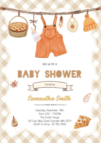 Blanco Baby Shower Invitation A6 Template