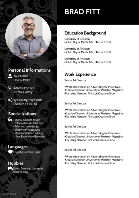 Cv Curriculum Vitae Resume Creative Template Postermywall