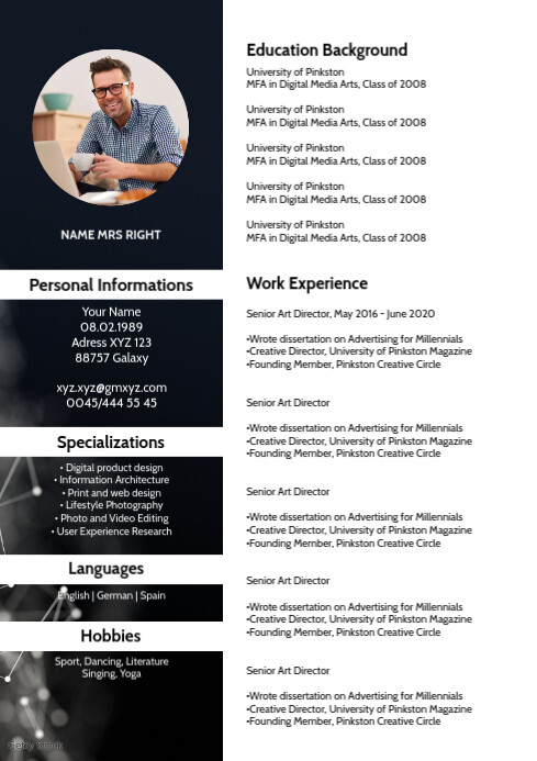Copy Of Cv Curriuculum Resume Template Design Job Postermywall