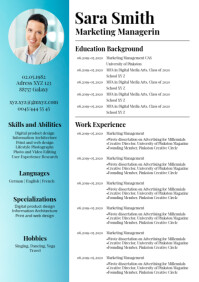 Cv Lebenslauf Skil Card Job Curriculum Vitae Template Postermywall Cv Lebenslauf