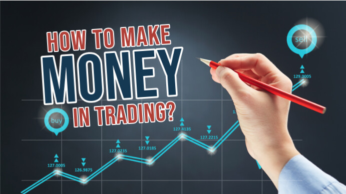 Cyan Blue Modern Trading Tutorial YouTube Thumbnail Template | PosterMyWall