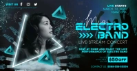 Cyan Electronic EDM Online Music Stream Ad delt Facebook-billede template