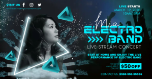 Cyan Electronic EDM Online Music Stream Ad Изображение, которым поделились на Facebook template