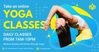 Cyan Ocean Blue Yoga and Meditation Class FB Facebook Shared Image template
