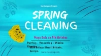 Cyan Spring Cleaning Display Banner Tampilan Digital (16:9) template