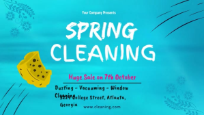 Cyan Spring Cleaning Display Banner template
