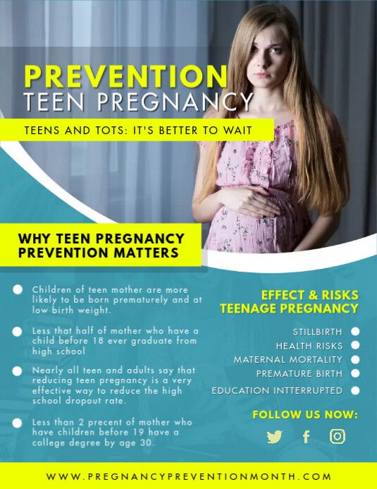 Cyan Teenage Pregnancy Prevention Seminar Pos Ulotka (US Letter) template