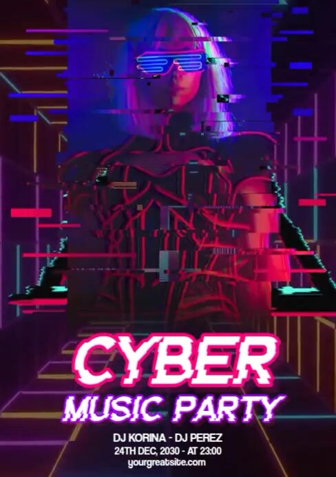 Cyber Party CYBER CLUB PARTY Template | PosterMyWall