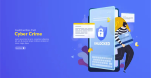 Blue Cyber Crime Awareness delt Facebook-billede Template