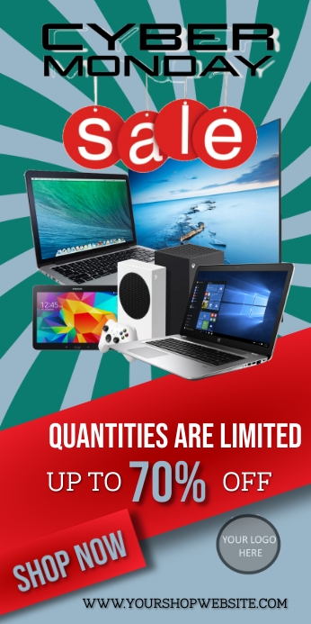 Cyber Monday 3' x 6' Roll up Banner template