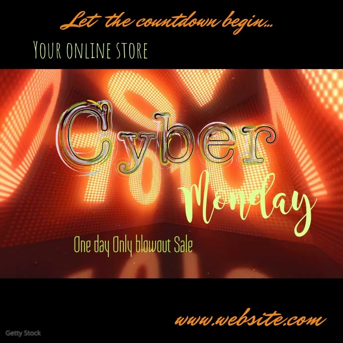 Cyber Monday Countdown Video Template PosterMyWall