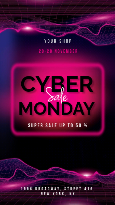 Cyber Monday Digital na Display (9:16) template