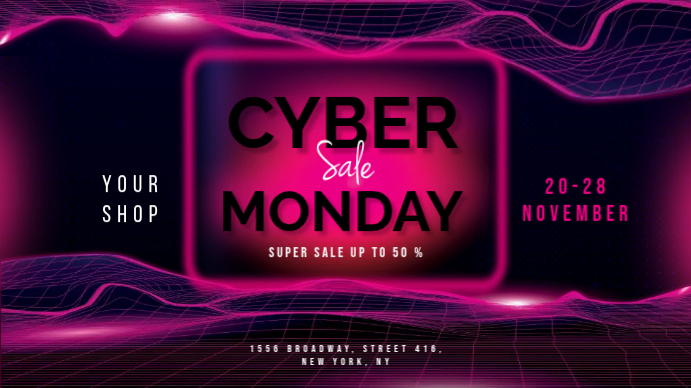Cyber Monday 数字显示屏 (16:9) template
