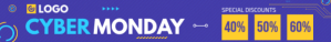 Blue Cyber Monday Sale Transparent do serwisu Etsy Template