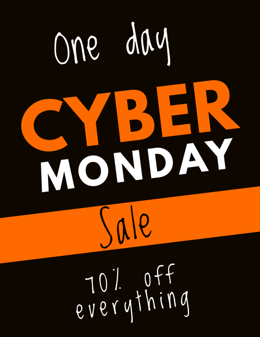 cyber monday flyer Folheto (US Letter) template