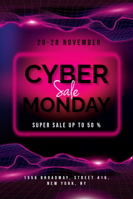 Cyber Monday Flyer 横幅 4' × 6' template