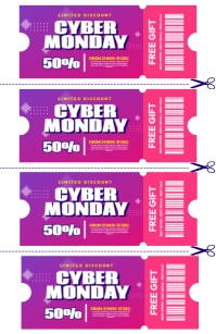 Cyber Monday Gift Voucher Tabloid template