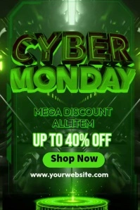 Cyber Monday Green Sale Iphosta template