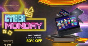 Brown Cyber Monday Sale ภาพที่แชร์บน Facebook Template
