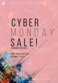 Cyber Monday sale flyer A2 template