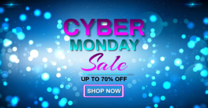 蓝色 Cyber Monday Sale Imagen Compartida en Facebook Template