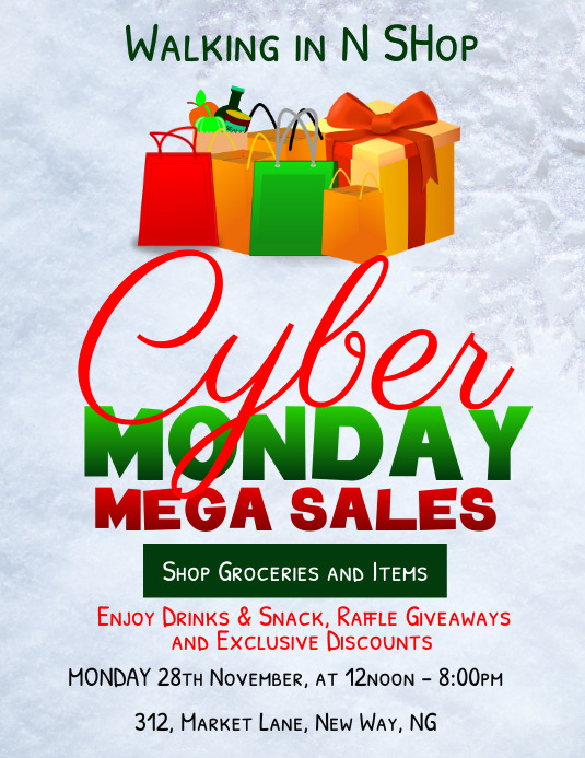 Cyber Monday Shopping Pamflet (VSA Brief) template
