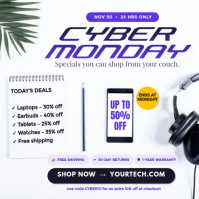White Cyber Monday Sale Instagram Post Template