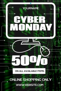 CYBER MONDAY VIDEO POSTER AD SOCIAL MEDIA template