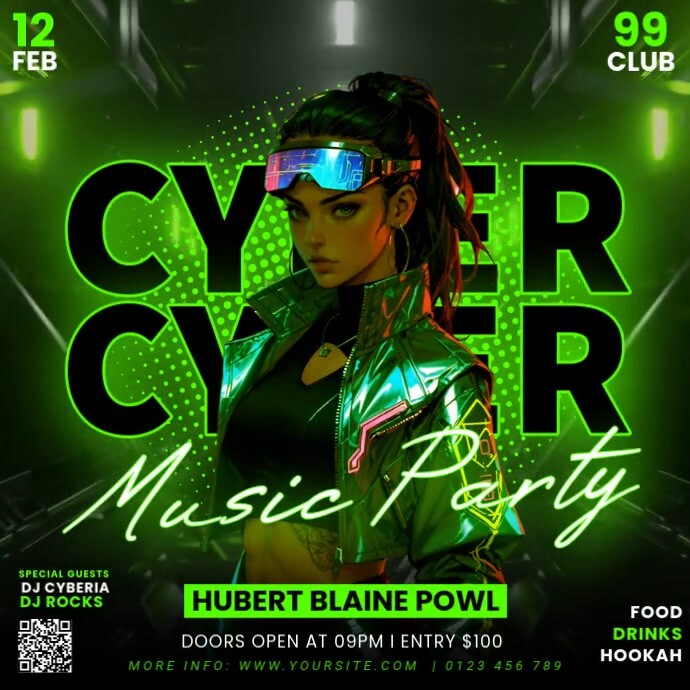 Cyber Music Party Template | PosterMyWall